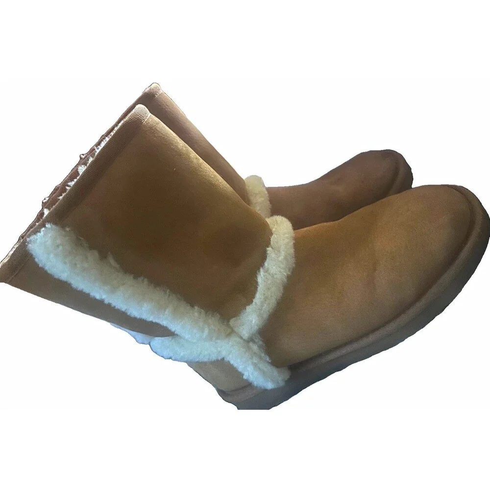 UGG Australia Classic Tall Spill Seam Chestnut Sheepskin Boots Women’s Size 8